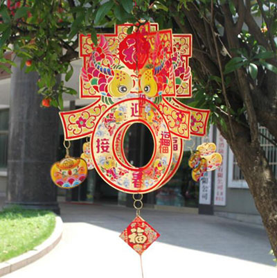 最低价批发新年挂件立体四面接福迎春宫灯春节新年装饰品挂饰