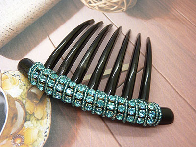 精美头饰发夹七齿发梳盘发发卡插梳发饰水钻簪子发簪盘头发