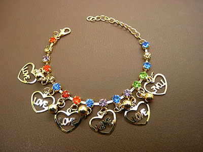 爆款热卖合金镶珍珠水钻爪链龙虾扣手链手环批发