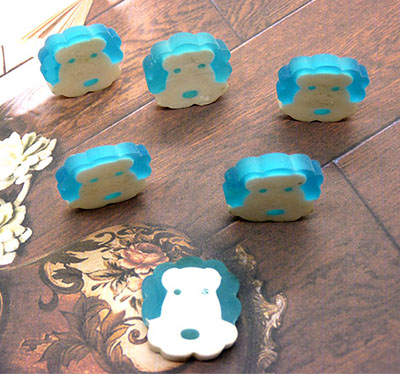 6块装卡通狗狗橡皮擦