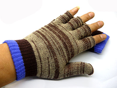 冬季男女士针织羊绒保暖4半指手套  魔术手套