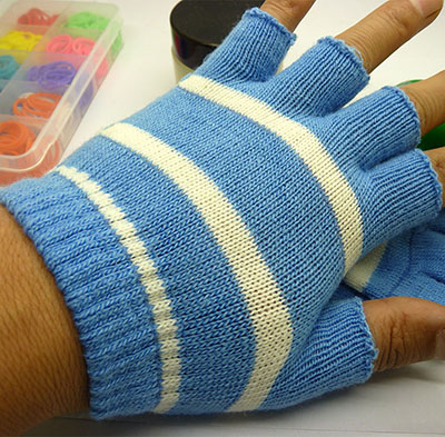 全网最低价买贵10倍退款彩色半指魔术手套 针织露指手套