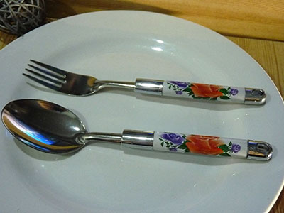 特价创意餐具刀叉 不锈钢勺子 西餐勺叉精美2个装混款