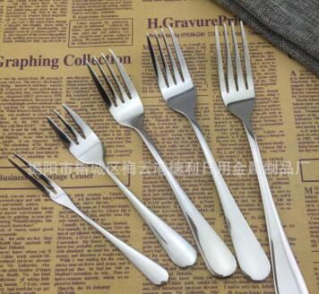 地球最低价不锈钢餐具 西餐叉 点心叉 水果叉 2-3-4齿混搭