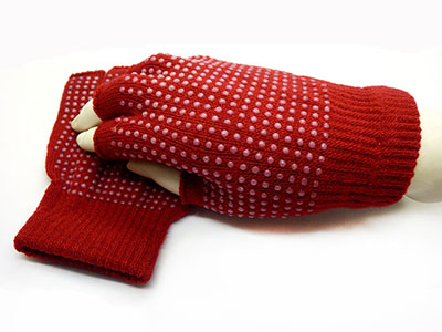 特价春秋薄款胶点女士半指手套批发 干活工作露指魔术手套