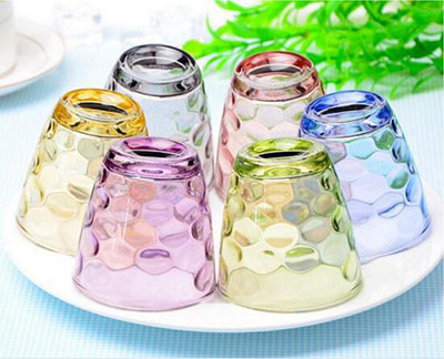 全网最低价炫彩玻璃水杯雨点杯 创意珠点杯