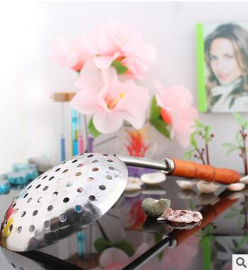 全网最低价 不锈钢红木柄漏勺