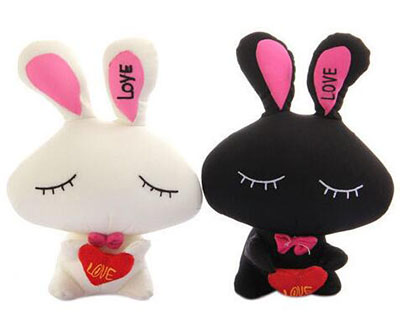 卡通爱心兔子炭包空气净化汽车竹炭包 除味防辐射 LOVE兔（黑色）厂家直销