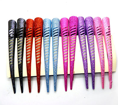 厂家直销混款美发不锈钢彩色鸭嘴夹 金属分夹子 鹤嘴夹