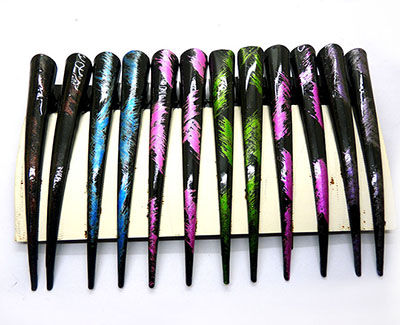 厂家直销混款美发不锈钢彩色鸭嘴夹 金属分夹子 鹤嘴夹 