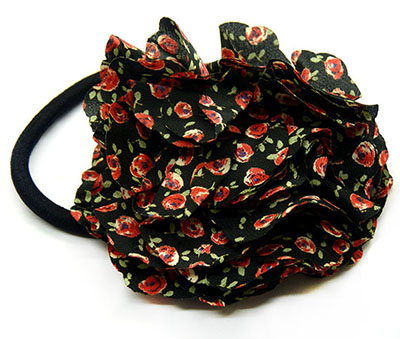 全球最低价时尚甜美雪纺花朵发圈 精品皮筋