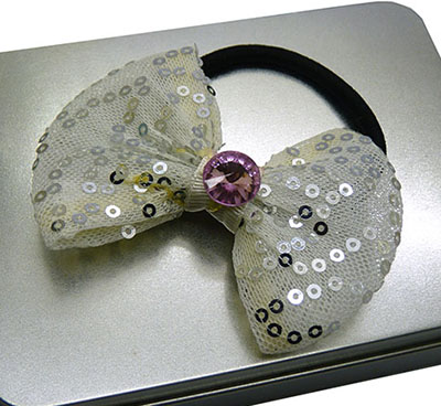 特价蝴蝶结亮片水钻头皮筋女士甜美可爱发绳