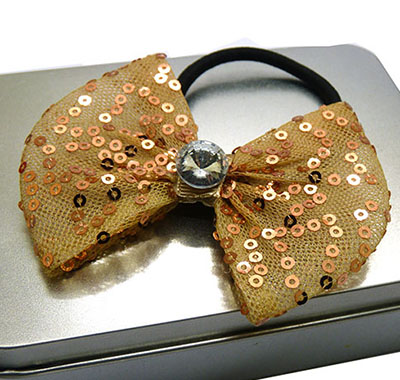 特价蝴蝶结亮片水钻头皮筋女士甜美可爱发绳