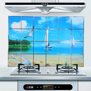 特价（海洋混款）厨房防油贴纸/耐高温油烟贴/铝珀墙贴纸60*90