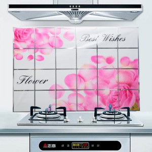 特价（花朵混款）厨房防油贴纸/耐高温油烟贴/铝珀墙贴纸675*45