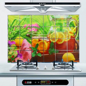 特价（花朵混款）厨房防油贴纸/耐高温油烟贴/铝珀墙贴纸75*45