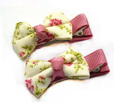 高档布艺蝴蝶结对夹女生儿童发夹欧美时尚盘发边夹头饰发饰