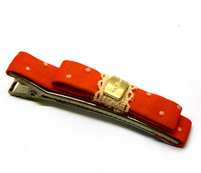 买贵10倍退款双层蝴蝶结金扣边夹甜美可爱女生压夹发饰