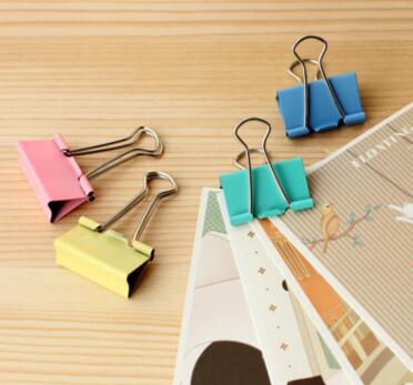 全网最低价 40枚19mm彩色金属票夹/燕尾夹/资料夹子