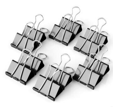 40枚19mm黑色金属票夹/燕尾夹/资料夹子批发