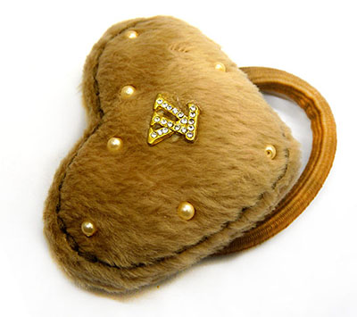 全网最低价欧美发饰头饰品毛球丝绒布水钻爱心发圈女生扎头发橡皮筋