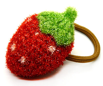 厂家直销欧美手工皮筋可爱草莓发绳子 弹力扎头发圈