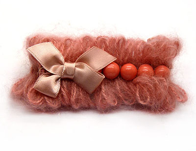 厂家直销 蝴蝶结丝绒毛线珍珠鸭嘴夹发夹