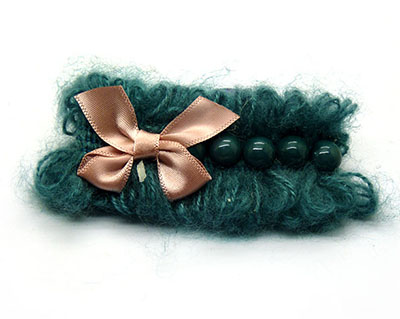 厂家直销 蝴蝶结丝绒毛线珍珠鸭嘴夹发夹
