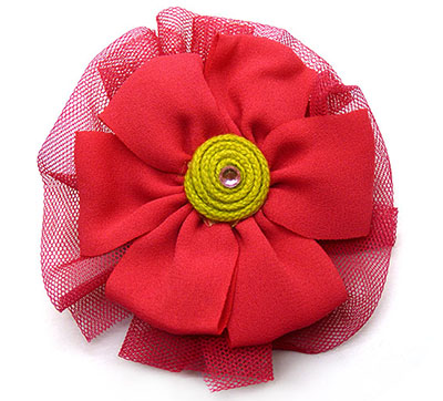 特价新款花朵水钻雪纺蕾丝边压夹 边夹 发饰