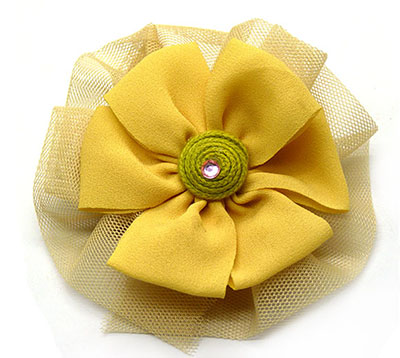 特价新款花朵水钻雪纺蕾丝边压夹 边夹 发饰 