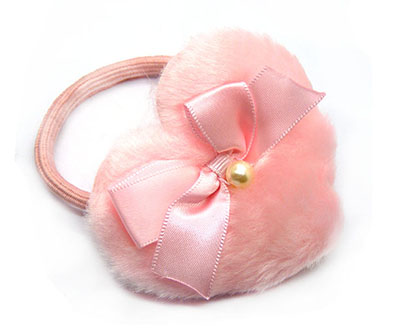 厂家直销爱心毛绒发圈发绳头饰品欧美可爱甜美扎头发皮筋发饰