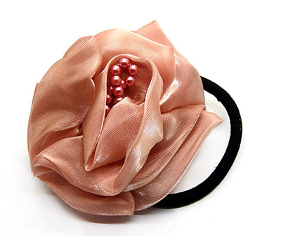 欧美发饰立体玫瑰花压夹皮筋饰品批发精美皮筋