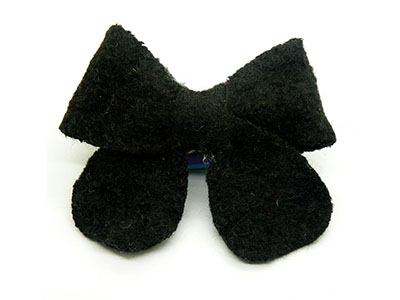 特价素色蝴蝶结压夹毛绒边夹