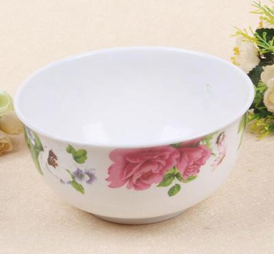 厂家直销b107加厚印花密胺碗大白花碗仿瓷大花碗