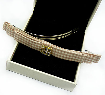 欧美名媛布艺多层珍珠蝴蝶结发夹 发箍 水钻吊饰弹簧夹发卡