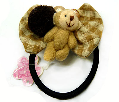 厂家直销新款欧美可爱蝴蝶结小熊皮筋女式发圈发绳