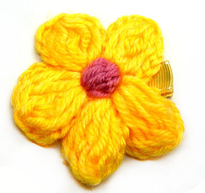 厂家直销新款 毛线花朵发夹 边夹 欧美压夹