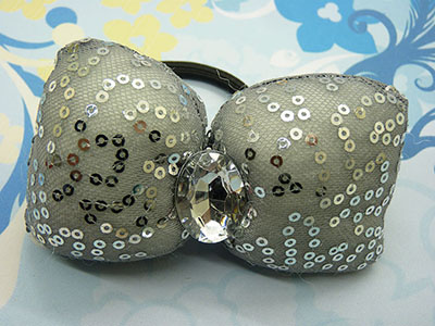 新款韩版儿童发圈发饰 亮片领结蝴蝶发绳 女童扎发皮筋