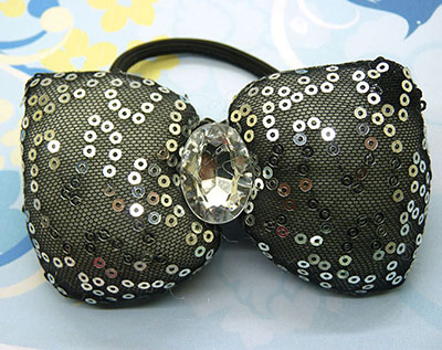 新款韩版儿童发圈发饰 亮片领结蝴蝶发绳 女童扎发皮筋