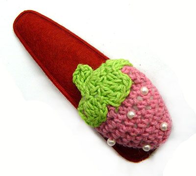 厂家直销毛线蝴蝶草莓BB夹儿童发夹边夹头饰品