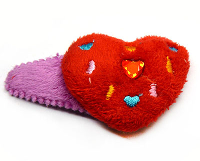 特价绒布桃心发夹BB夹 发饰