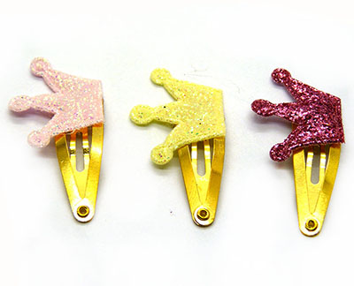 （3个装）欧美亮片五星皇冠宝宝发夹女童发饰 BB夹 婴儿头饰发夹 边夹