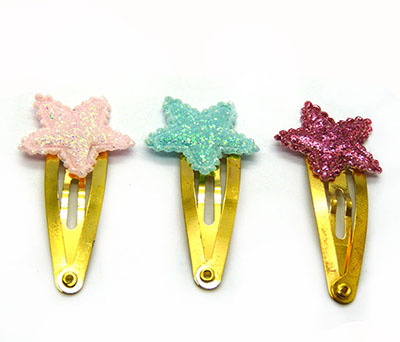 （3个装）欧美亮片五星皇冠宝宝发夹女童发饰 BB夹 婴儿头饰发夹 边夹