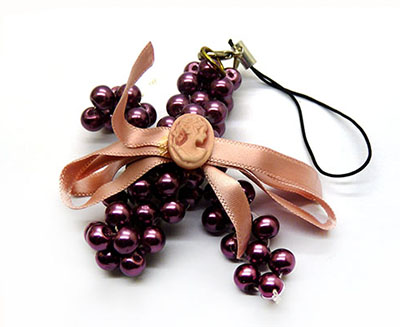 全网最低价蝴蝶结珍珠手机链 挂脖手机链钥匙链