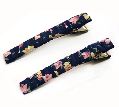 百款混搭一对装欧美漂亮女生布艺小花横版对夹边夹发饰头饰批发