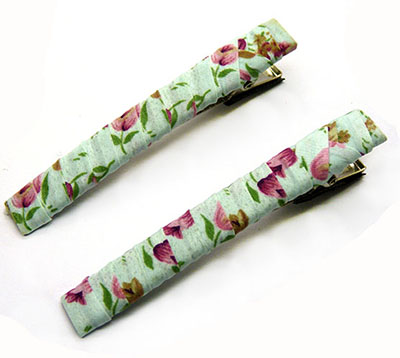 百款混搭一对装欧美漂亮女生布艺小花横版对夹边夹发饰头饰批发