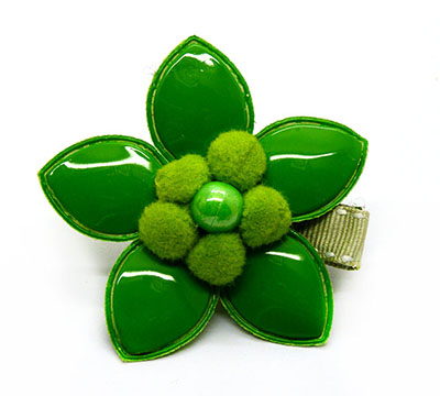 欧美范儿童热销皮革蝴蝶结花朵发夹 压夹