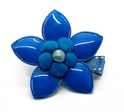 欧美范儿童热销皮革蝴蝶结花朵发夹 压夹