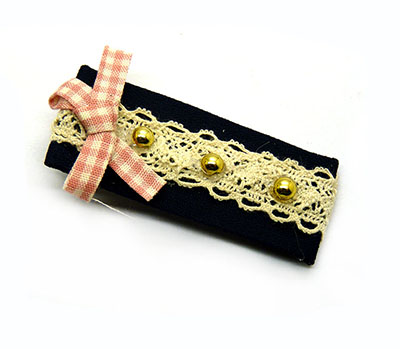 欧美范横版布艺珍珠压夹 厂家直销