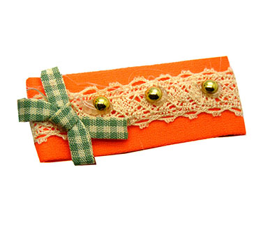 欧美范横版布艺珍珠压夹 厂家直销